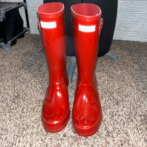 Tall Red Hunter Rain Boots